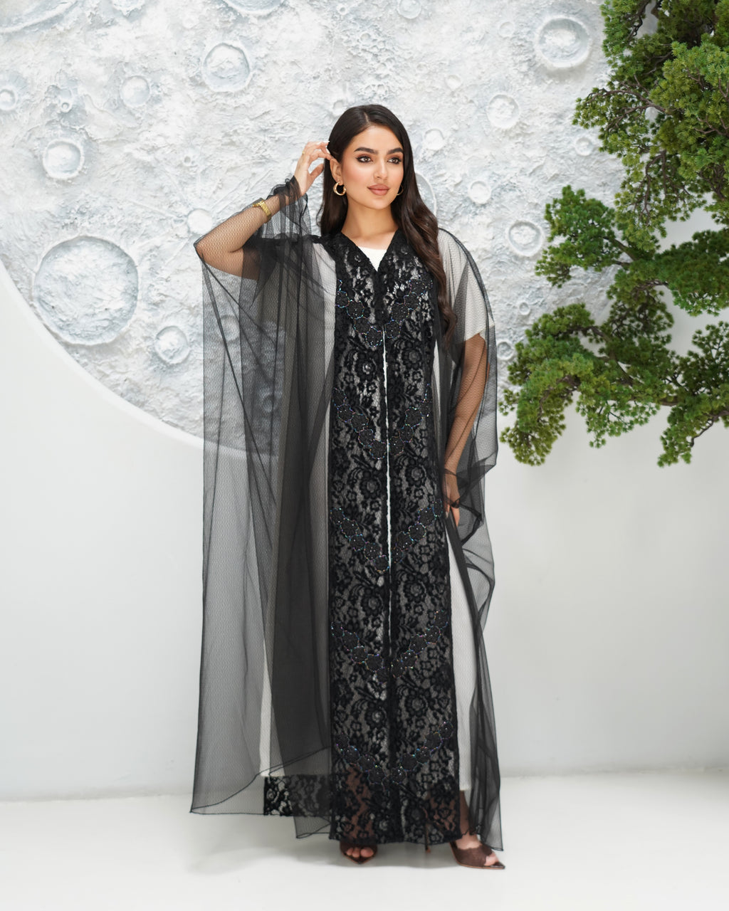 R316 Luxurious turkey party Black Abaya