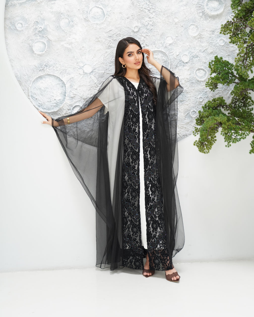 R316 Luxurious turkey party Black Abaya