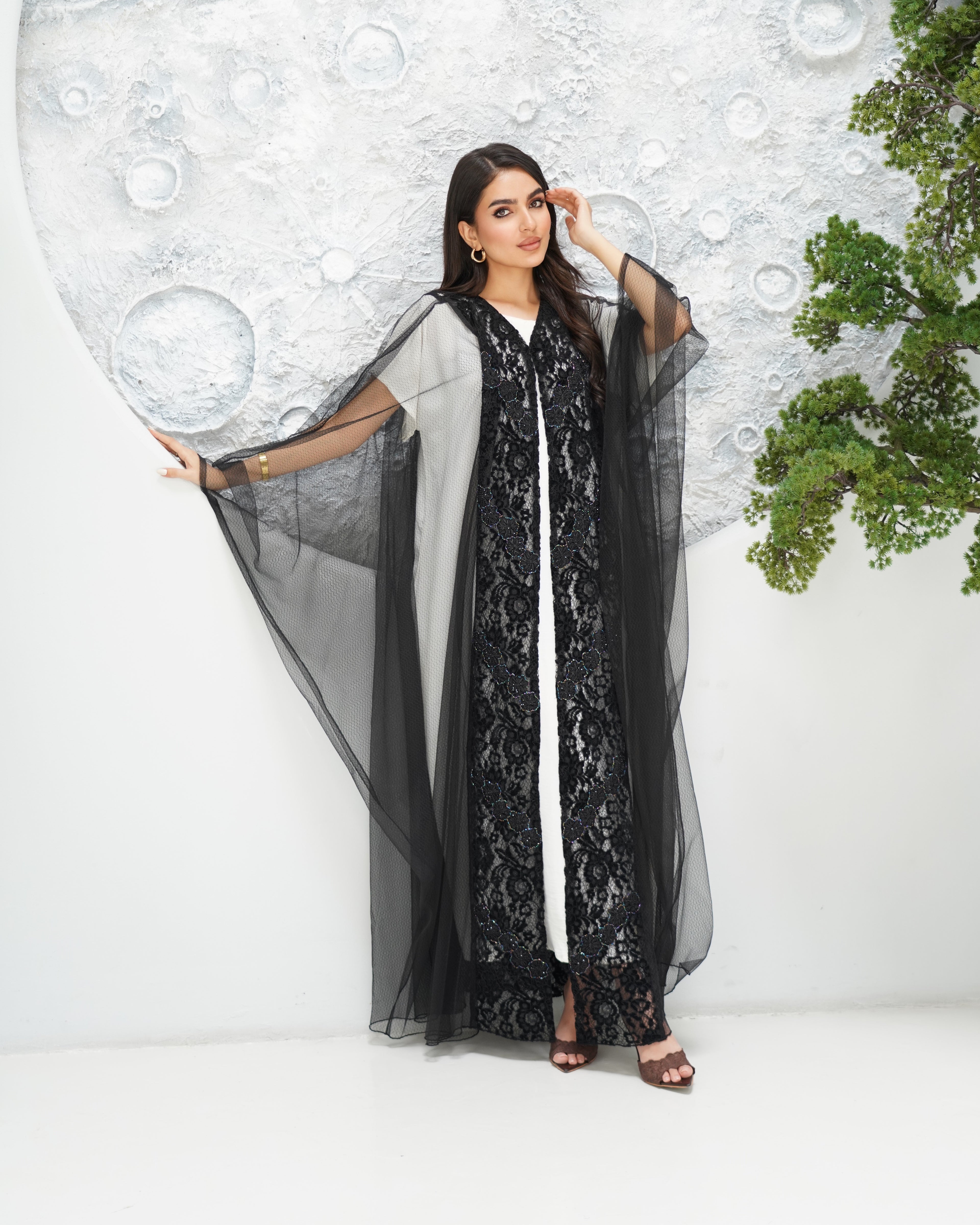 R316 Luxurious turkey party Black Abaya