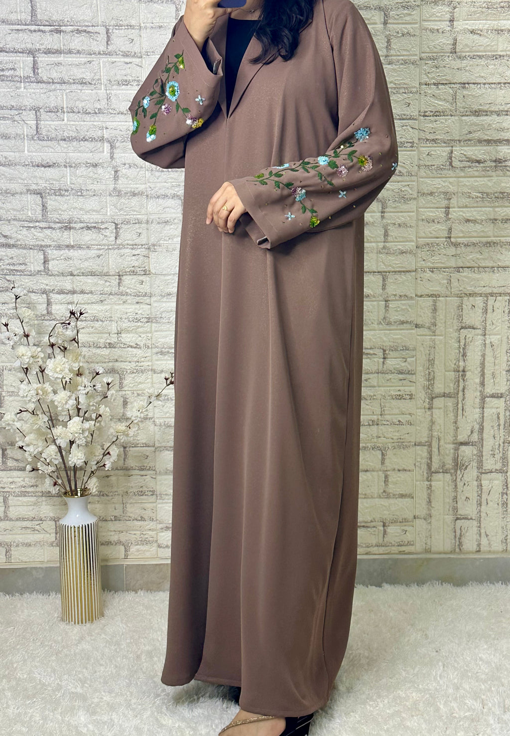 طقم عباية بنية R017 C Wave
