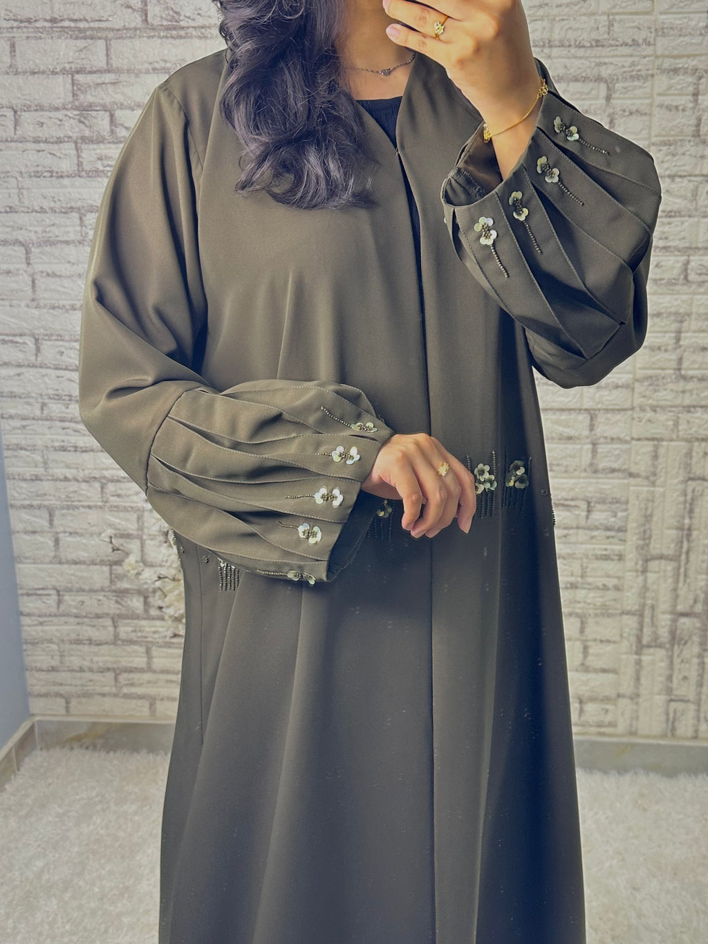 طقم عباية باربي زيتوني R019