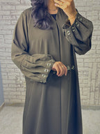 طقم عباية باربي زيتوني R019