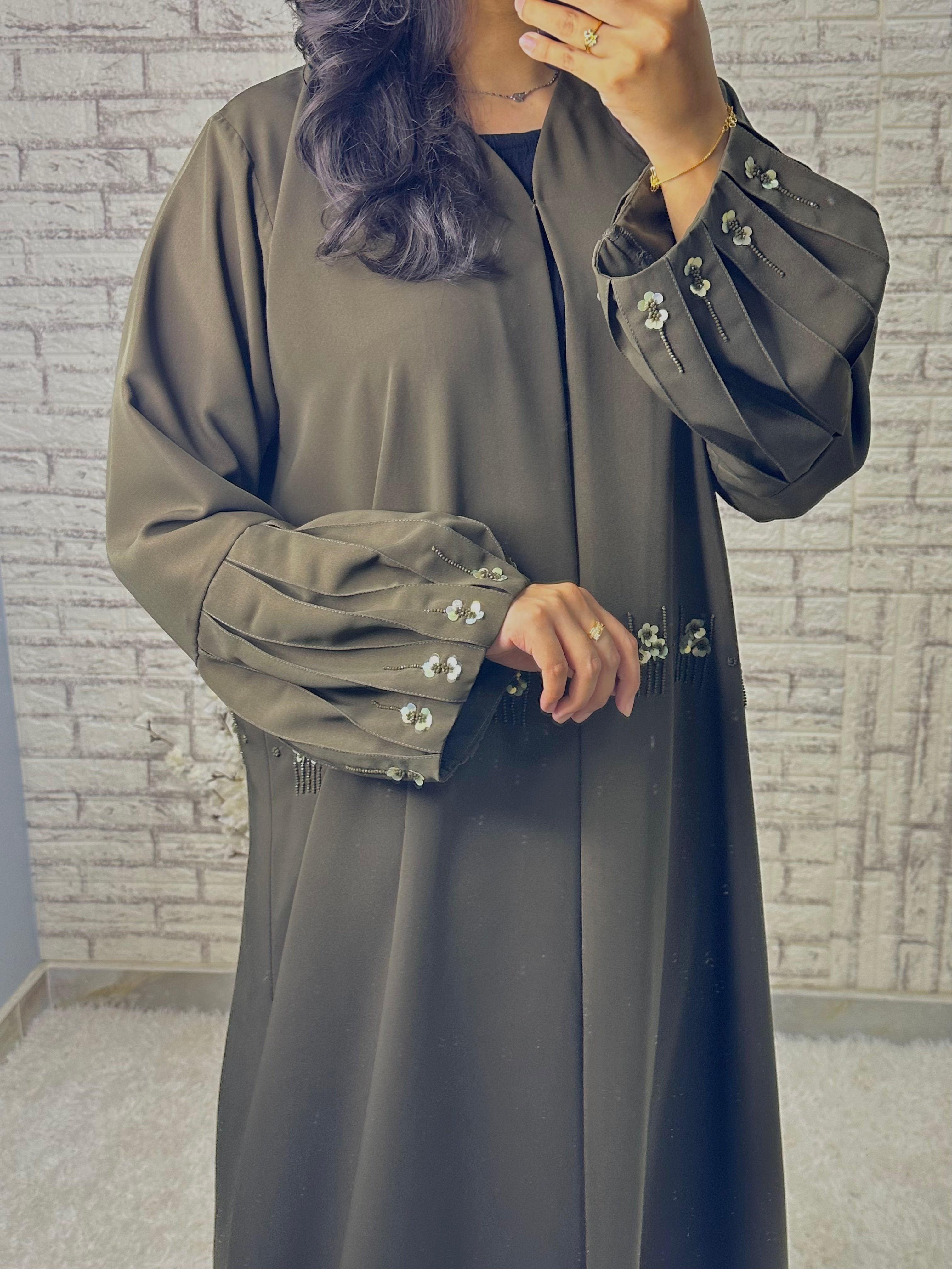 R019 Olive  Barbie Abaya Set