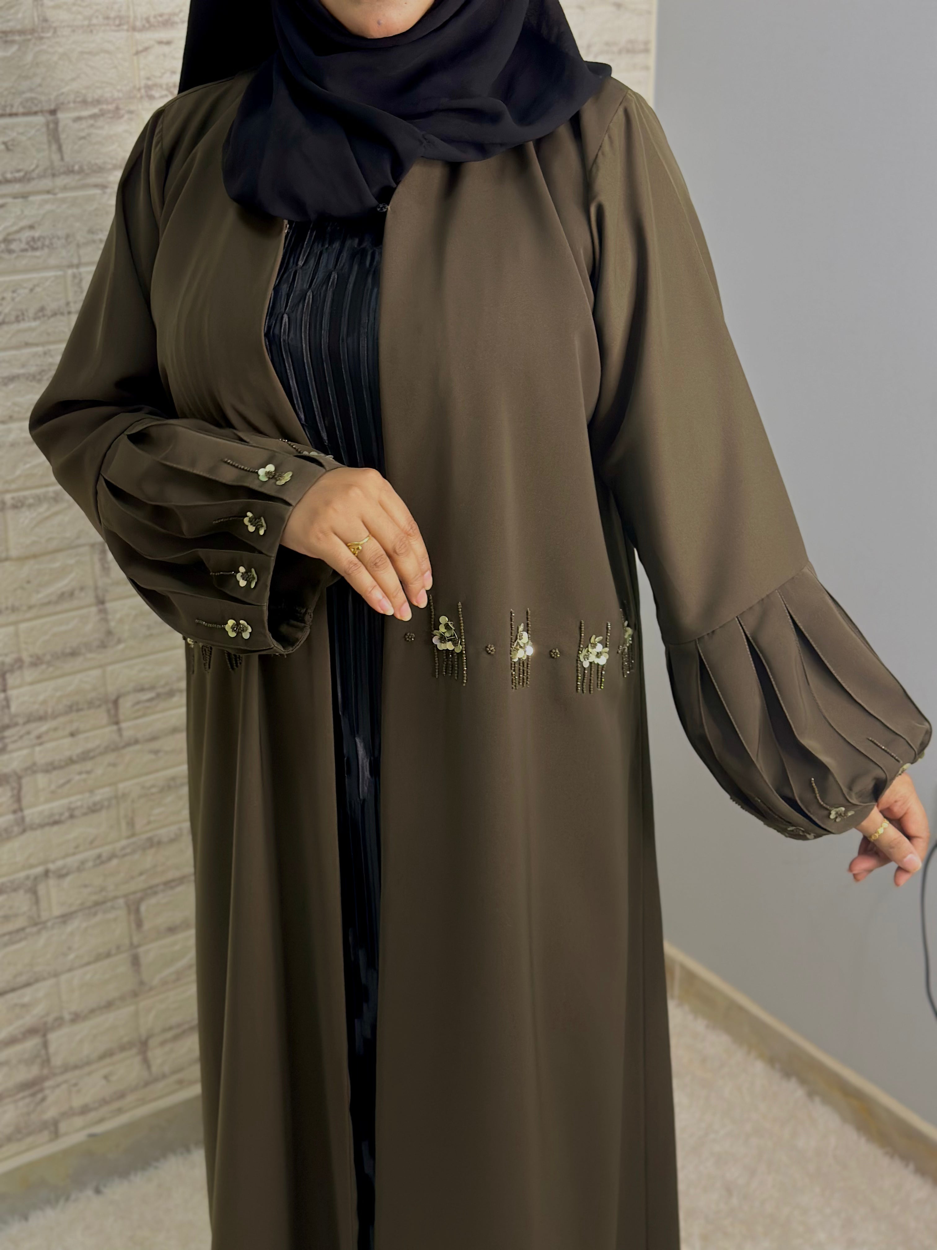 R019 Olive  Barbie Abaya Set