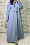 R025  Sky Blue Abaya Set