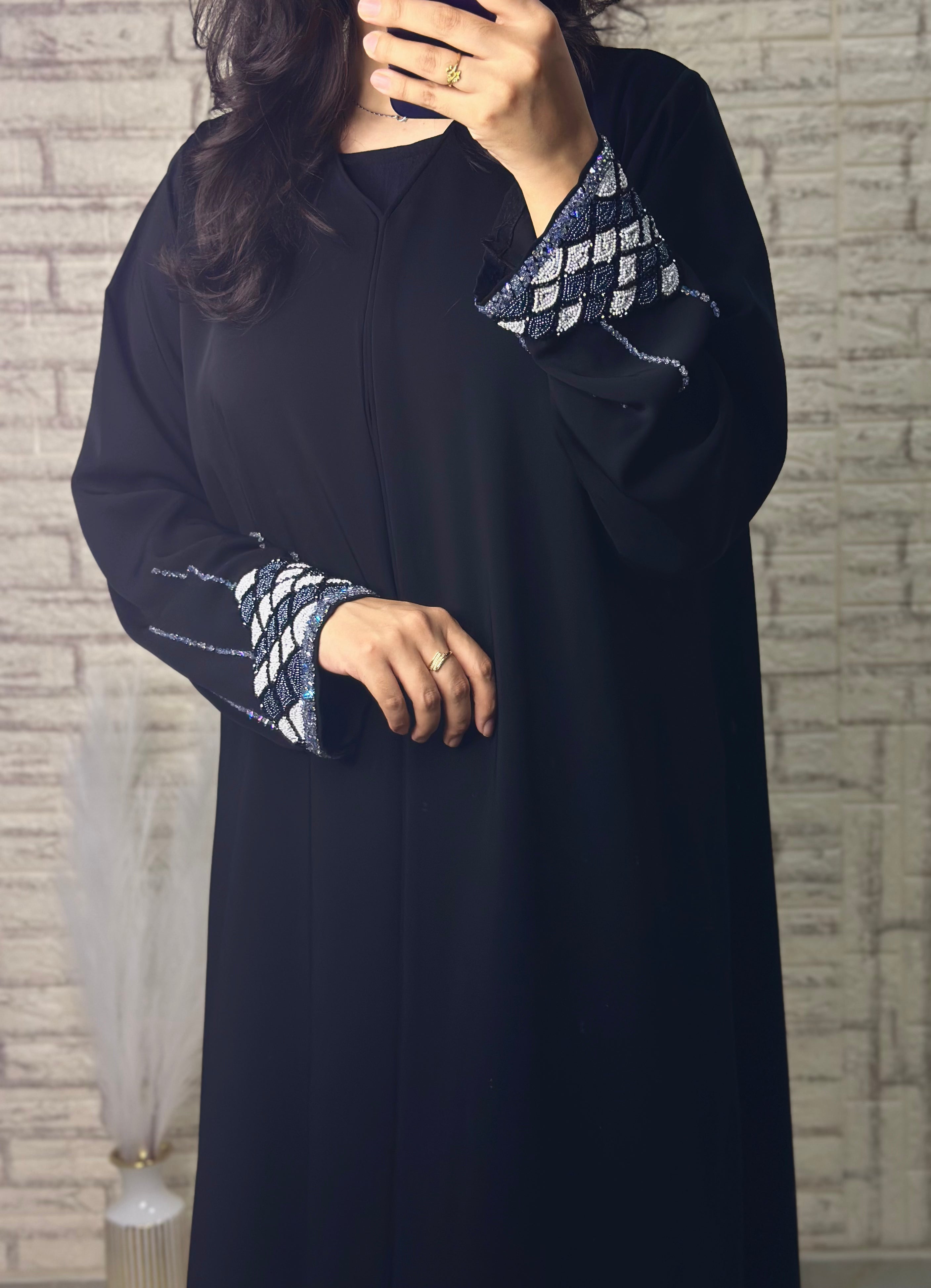 R016  Black Abaya Set