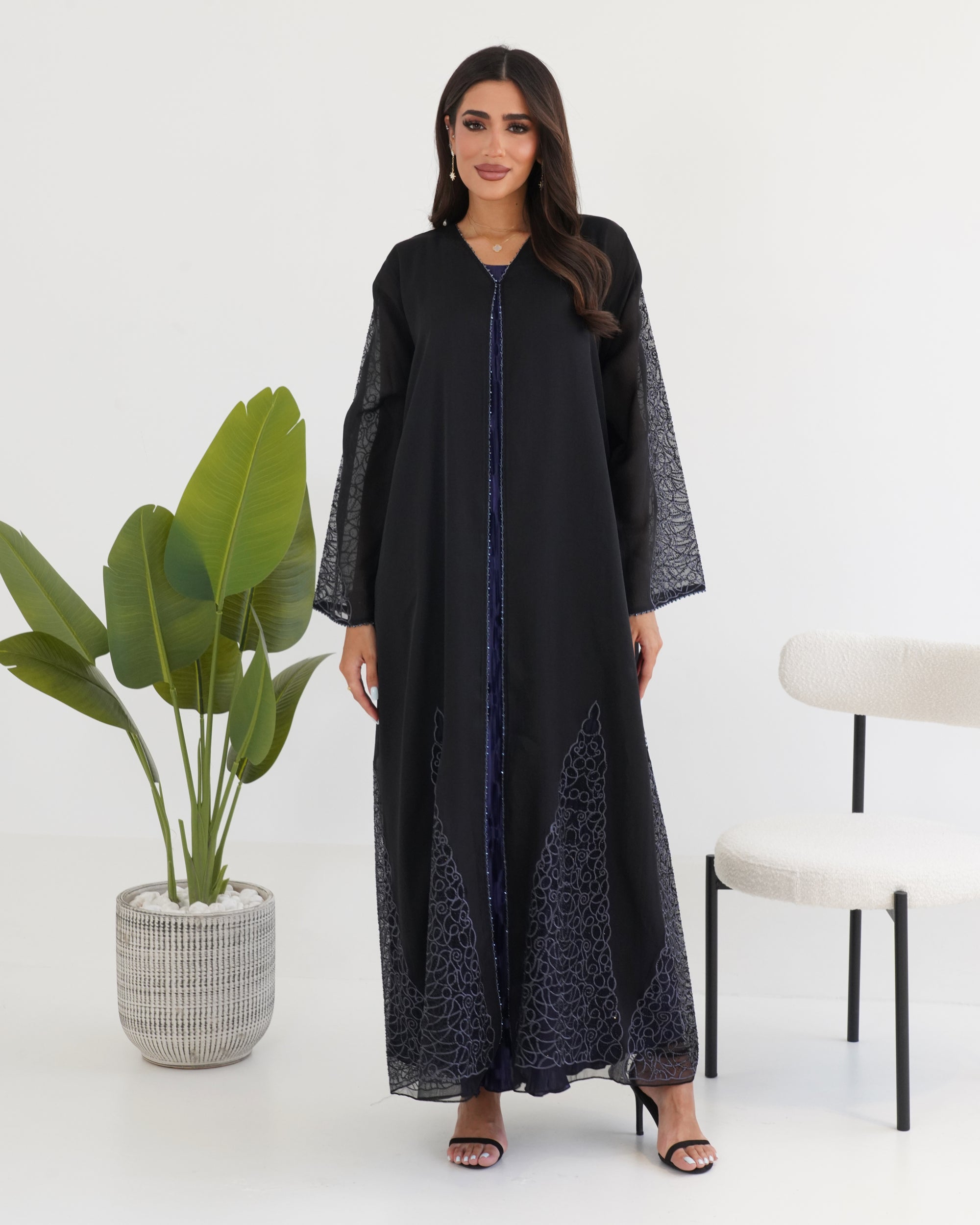 R112 Black Abaya Set