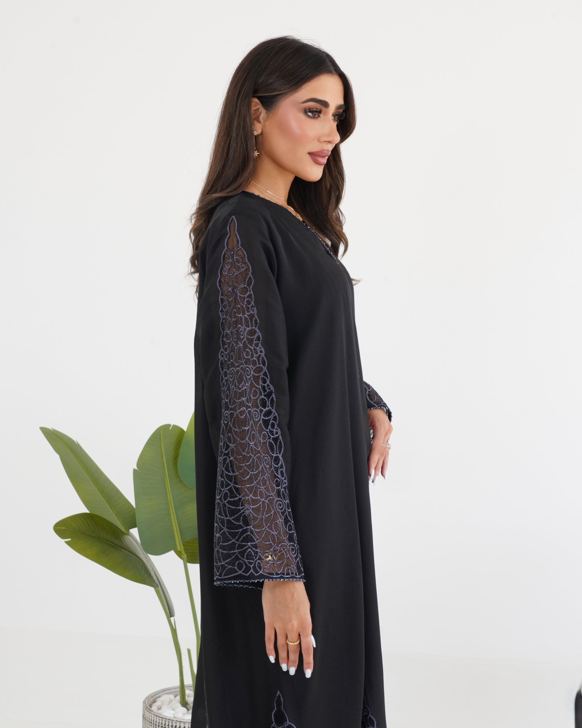 R112 Black Abaya Set