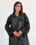 R116 Black Elegant Abaya Set