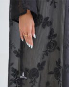 R116 Black Elegant Abaya Set