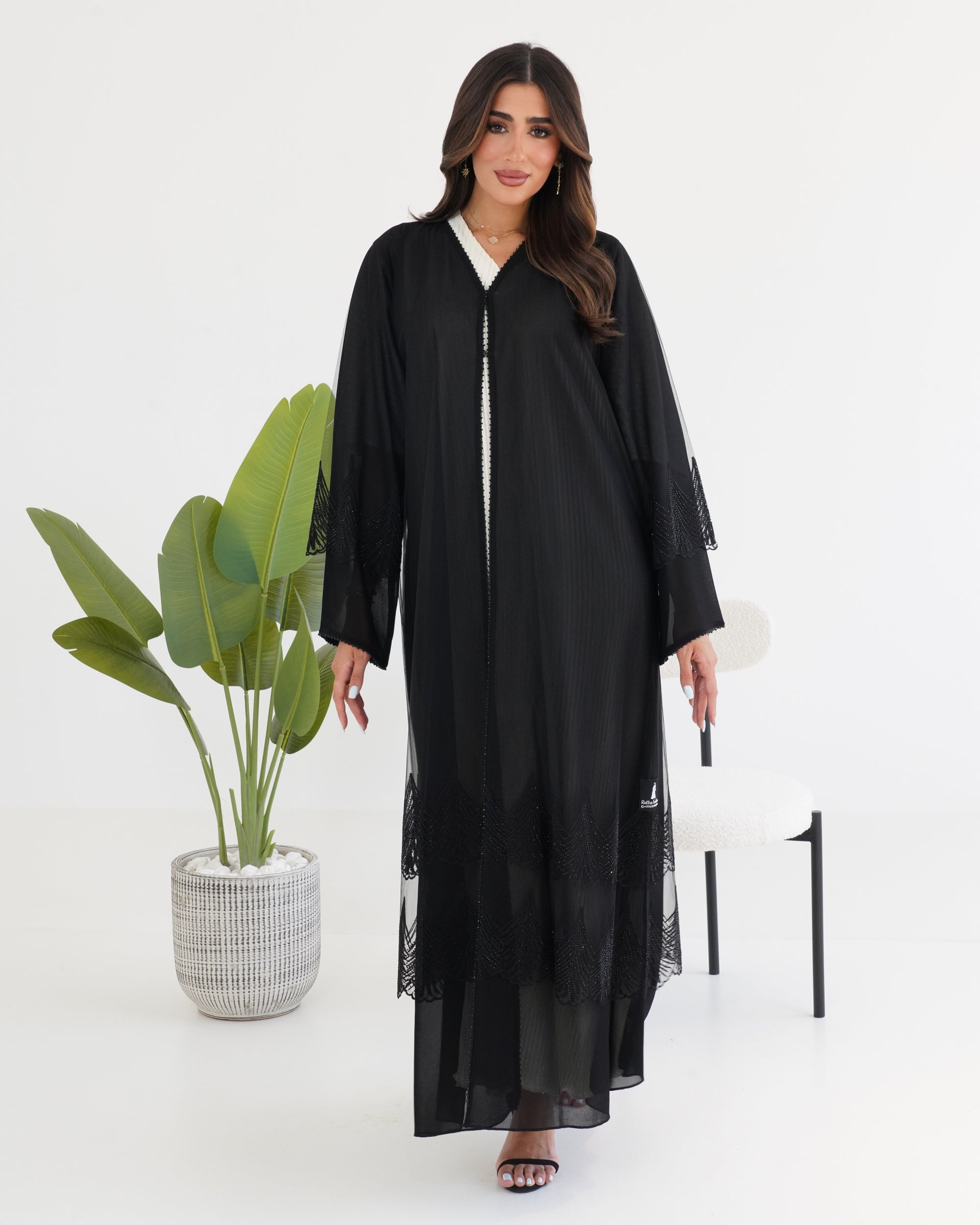 R117 Black  Abaya Set