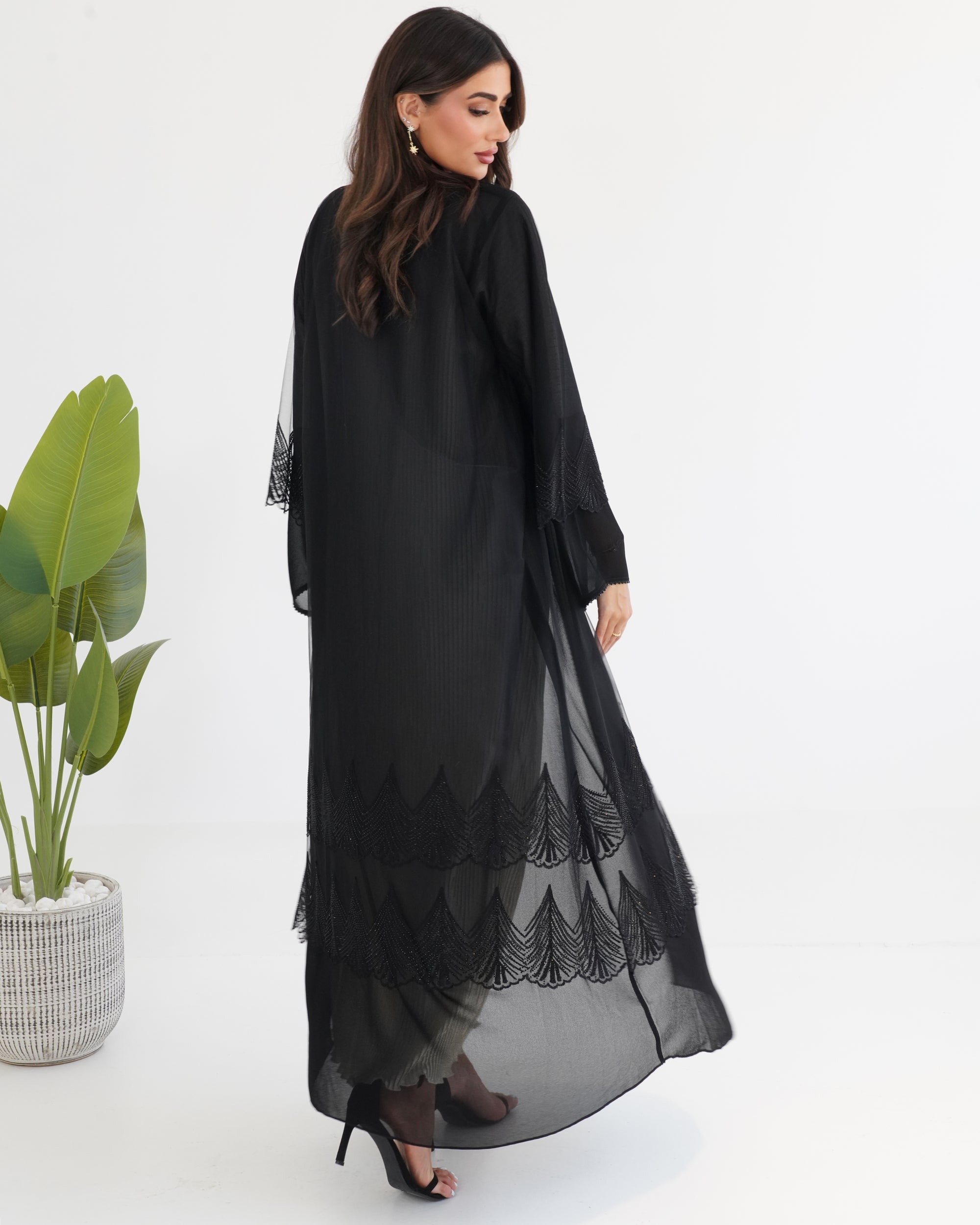 R117 Black  Abaya Set