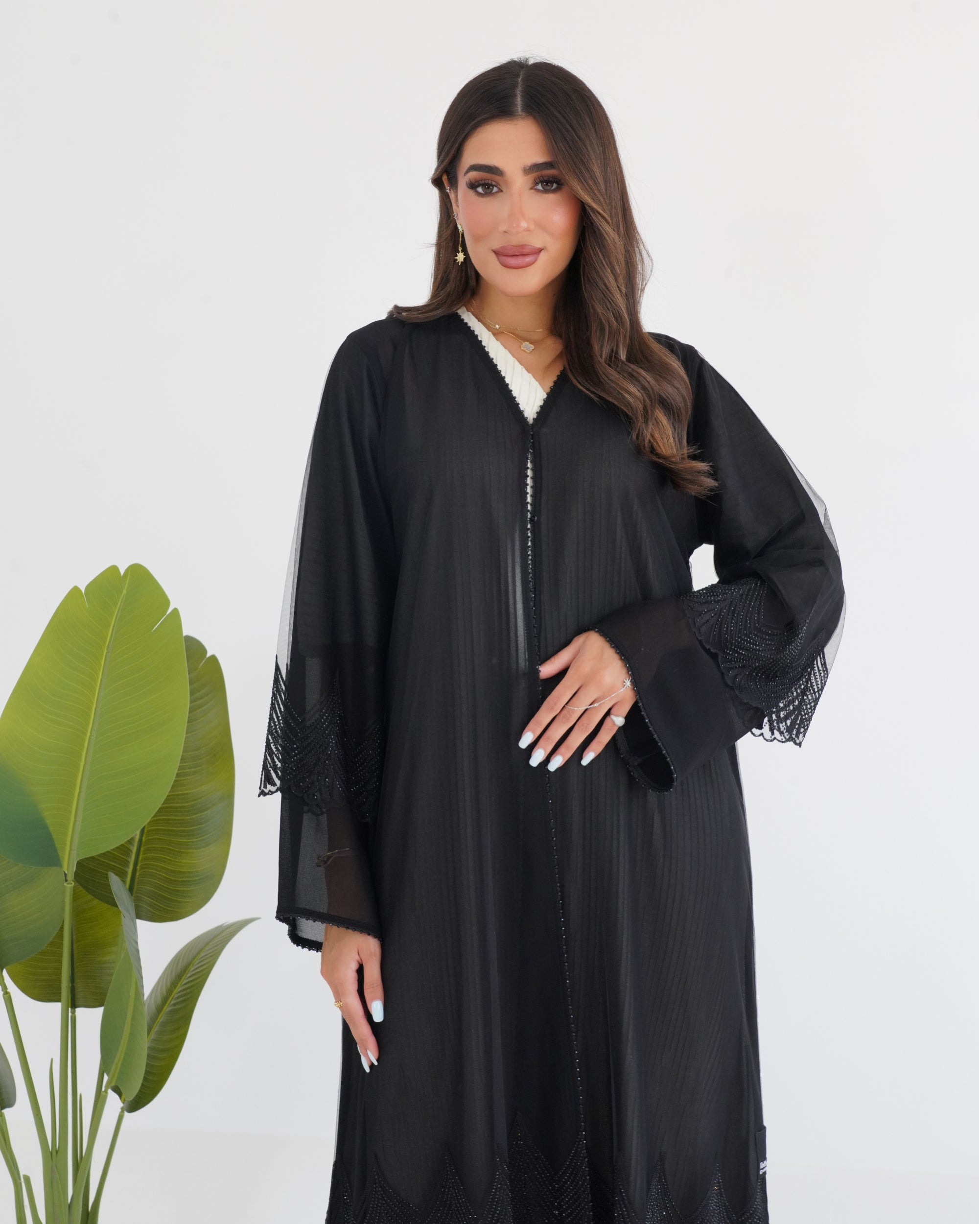 R117 Black  Abaya Set