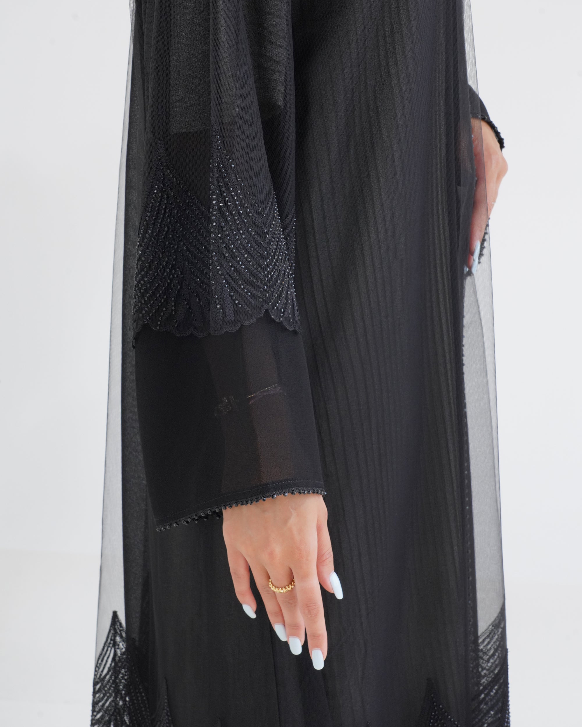 R117 Black  Abaya Set