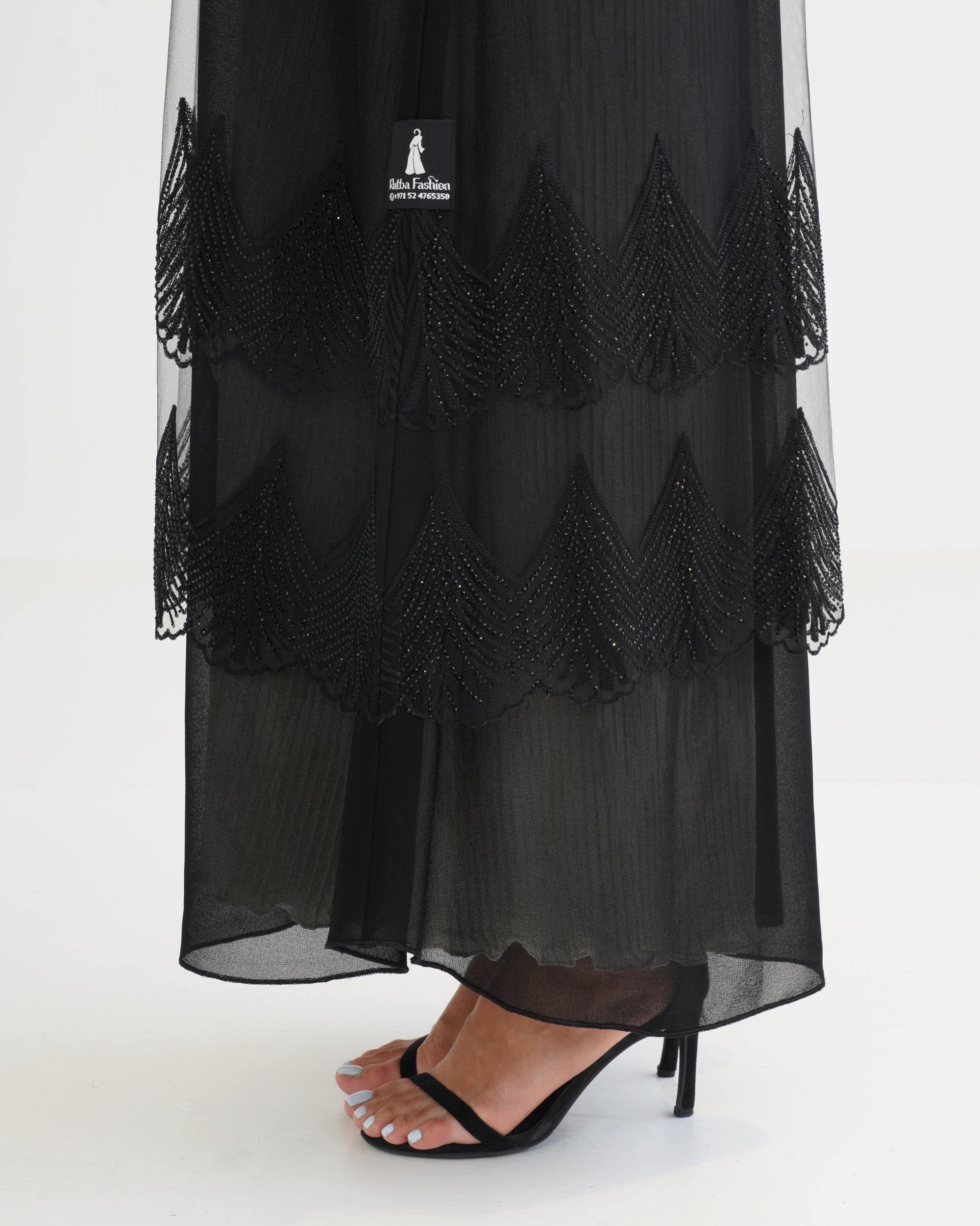 R117 Black  Abaya Set