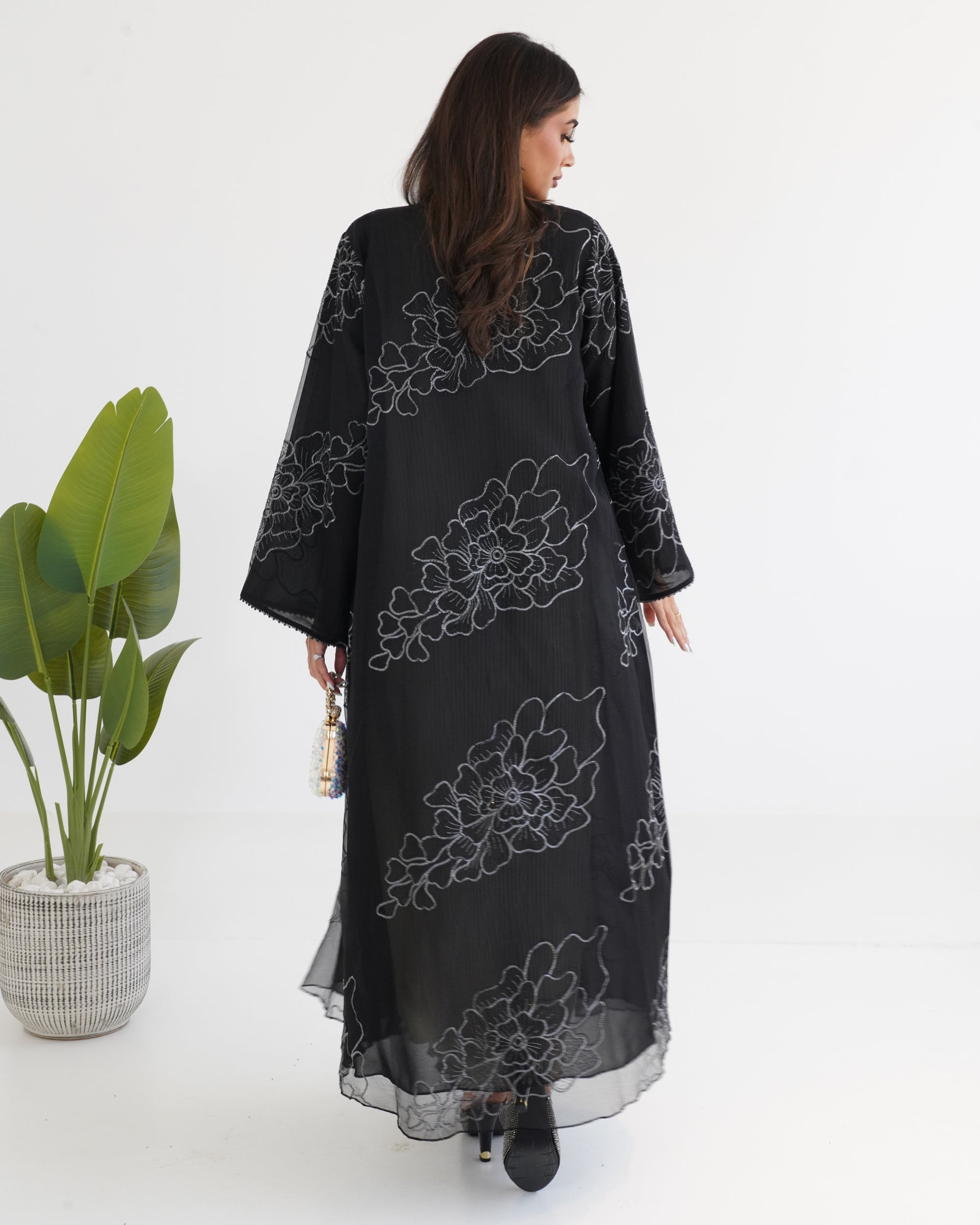 R118 Black Abaya Set