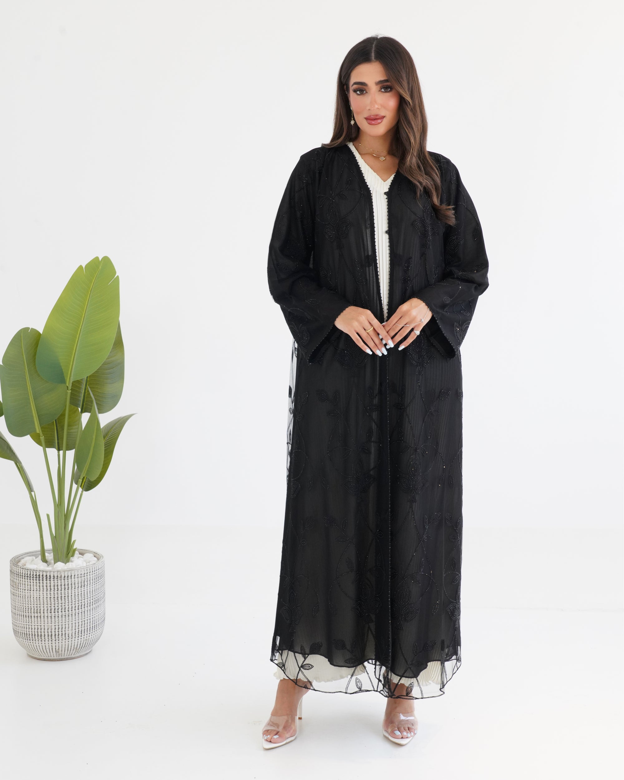 R120 Black Abaya Set