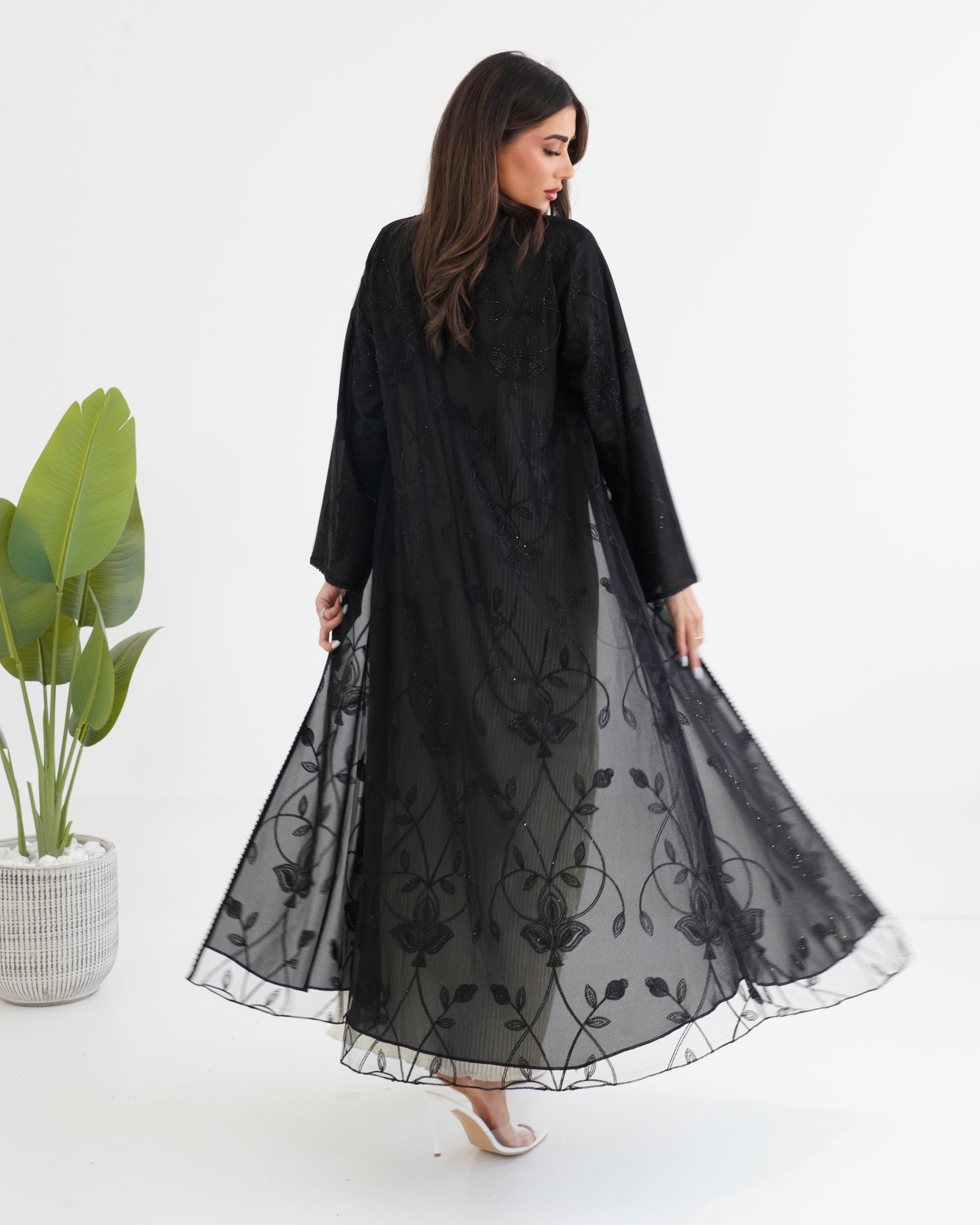 R120 Black Abaya Set