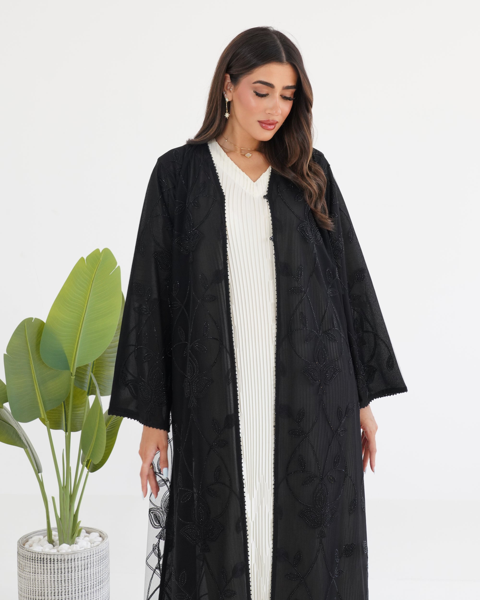R120 Black Abaya Set