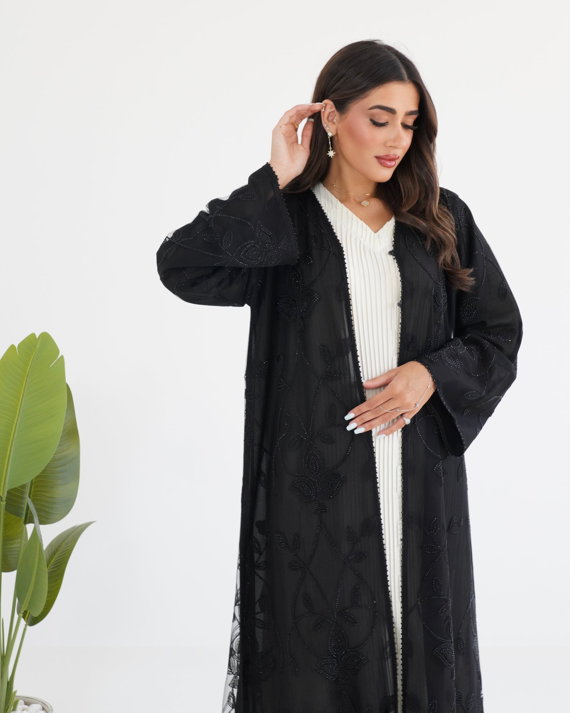 R120 Black Abaya Set
