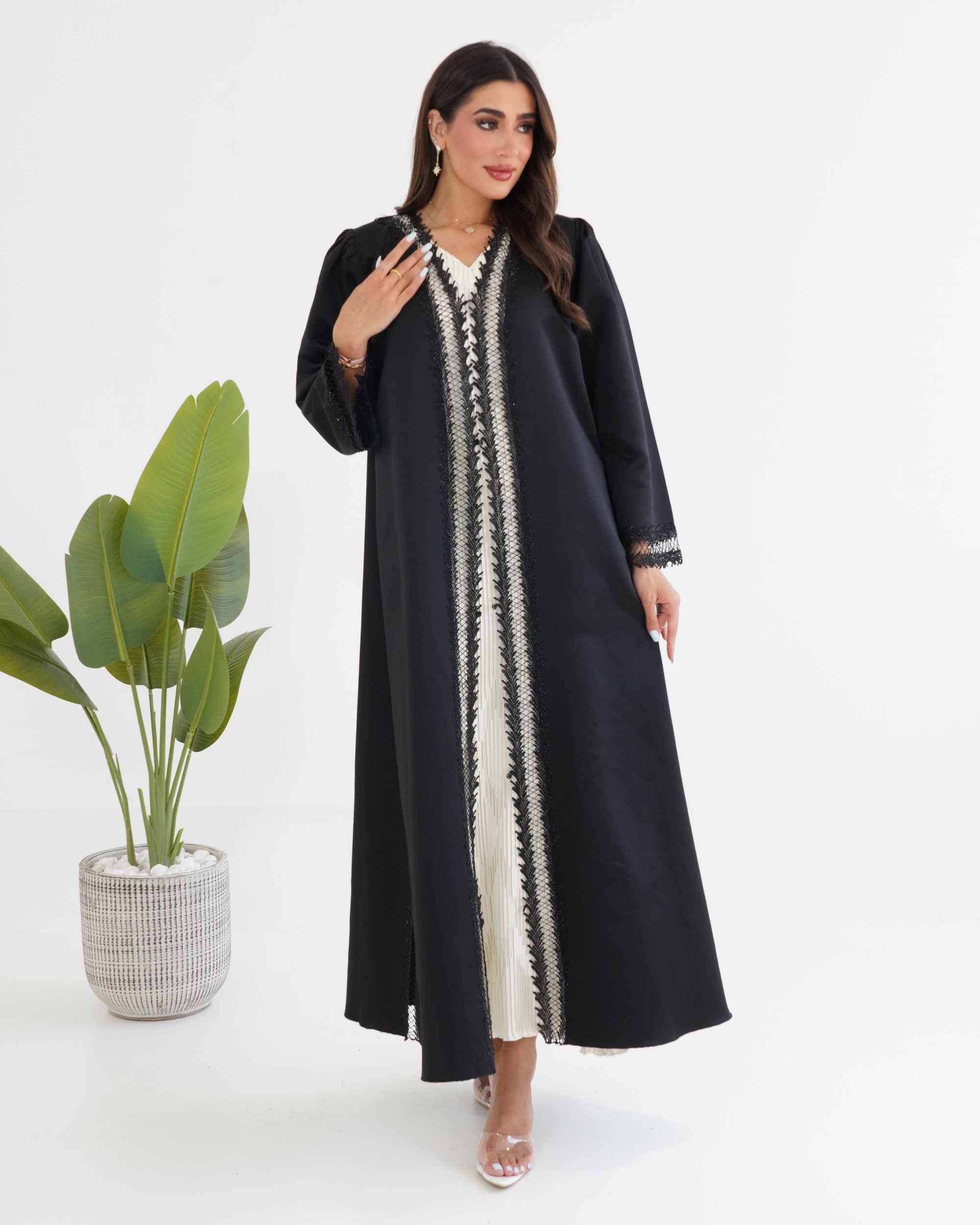 R121 Black  Abaya Set
