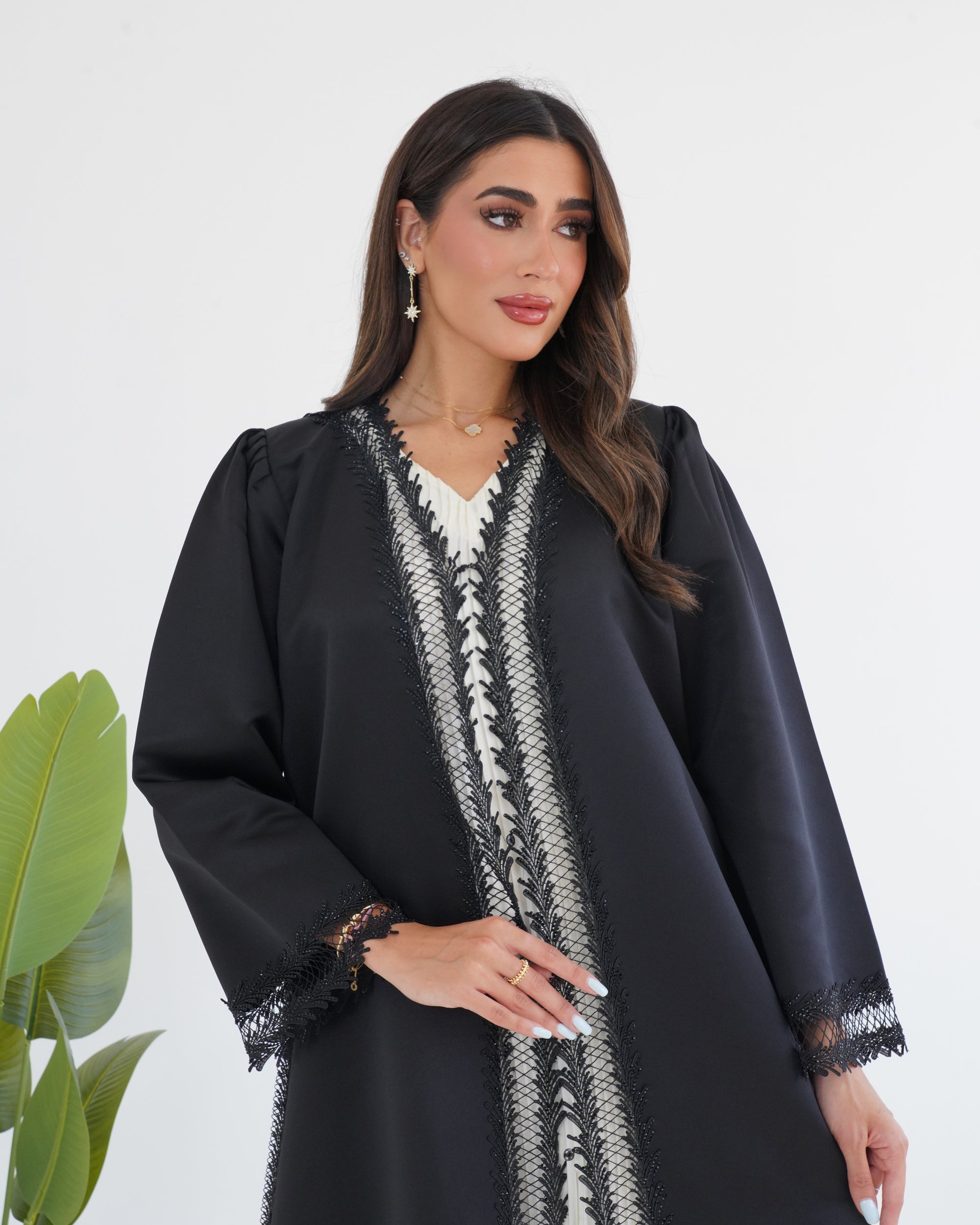 R121 Black  Abaya Set