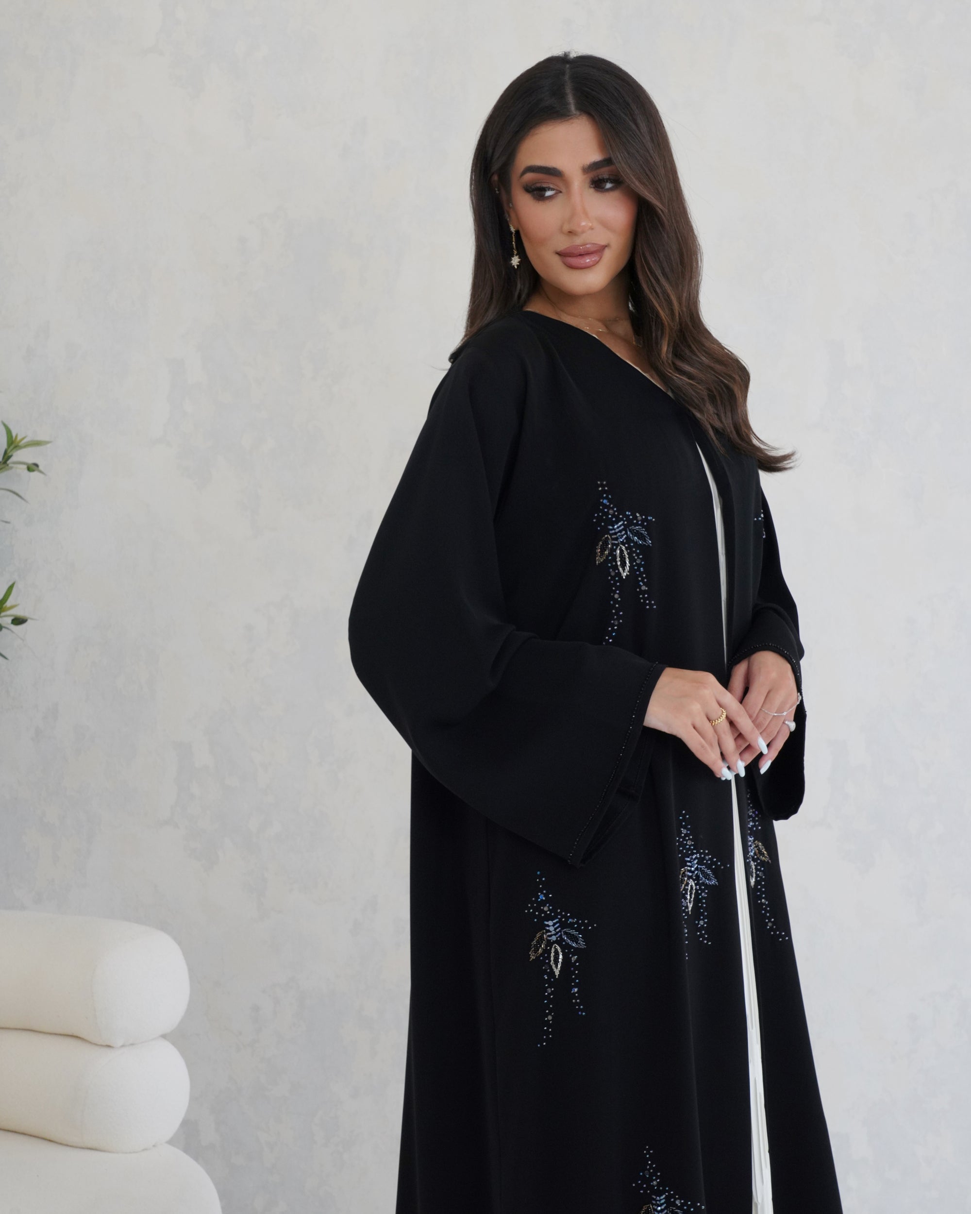 R122 Black  Abaya Set