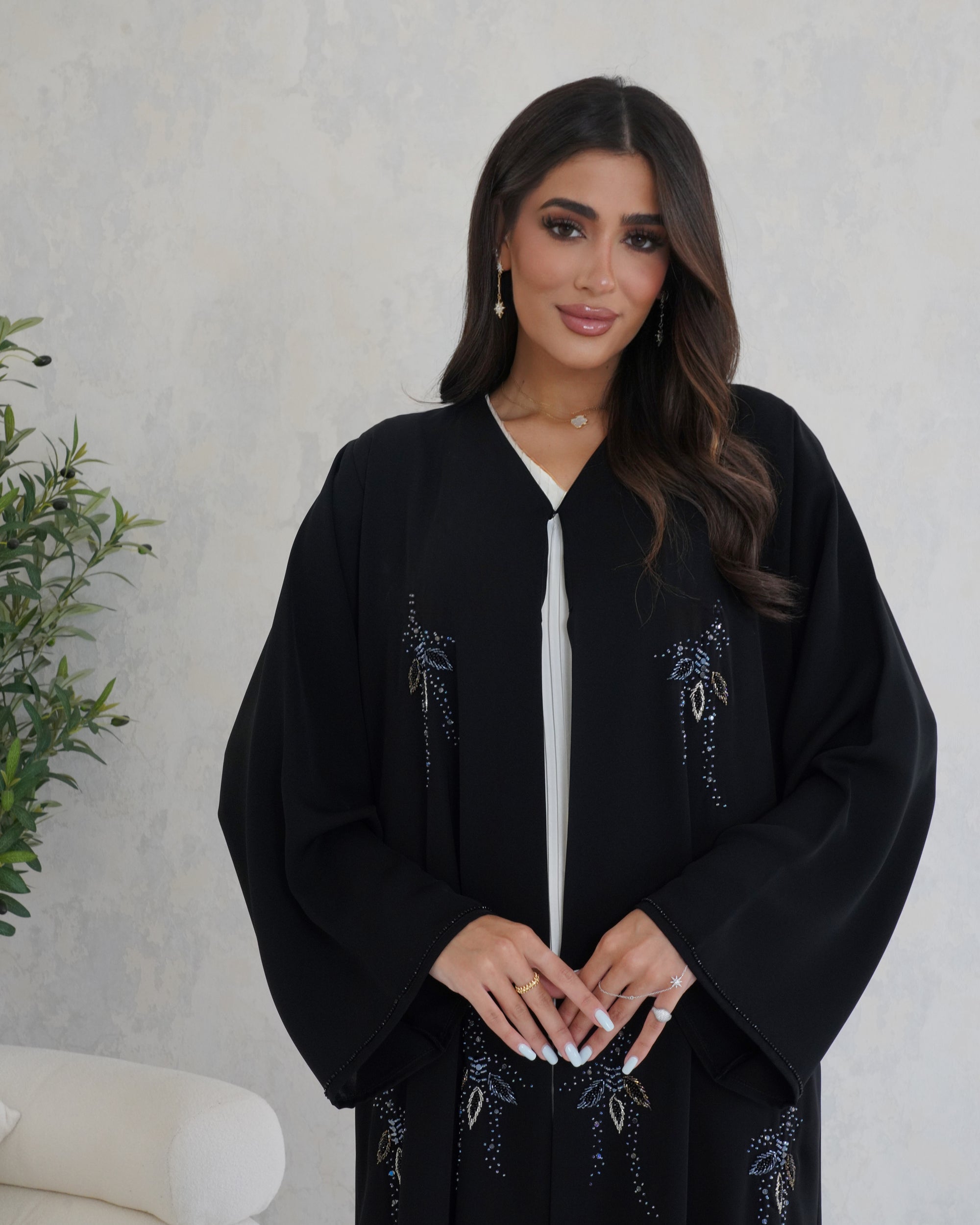 R122 Black  Abaya Set