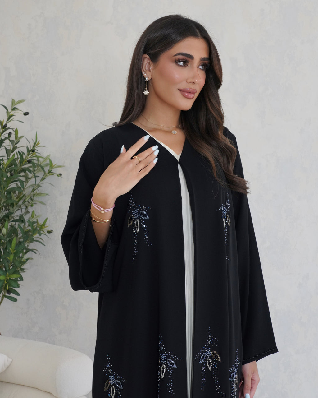 R122 Black  Abaya Set
