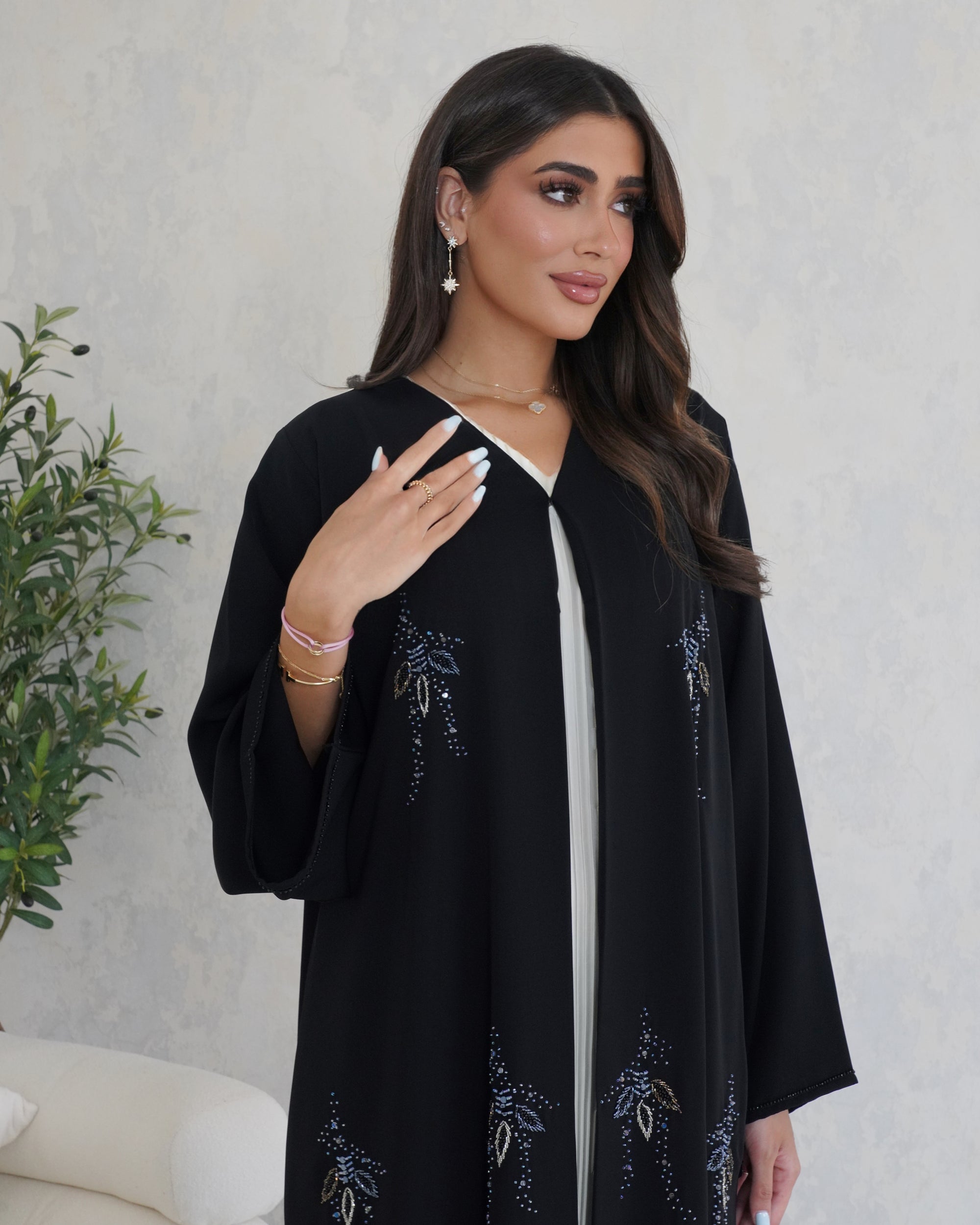 R122 Black  Abaya Set