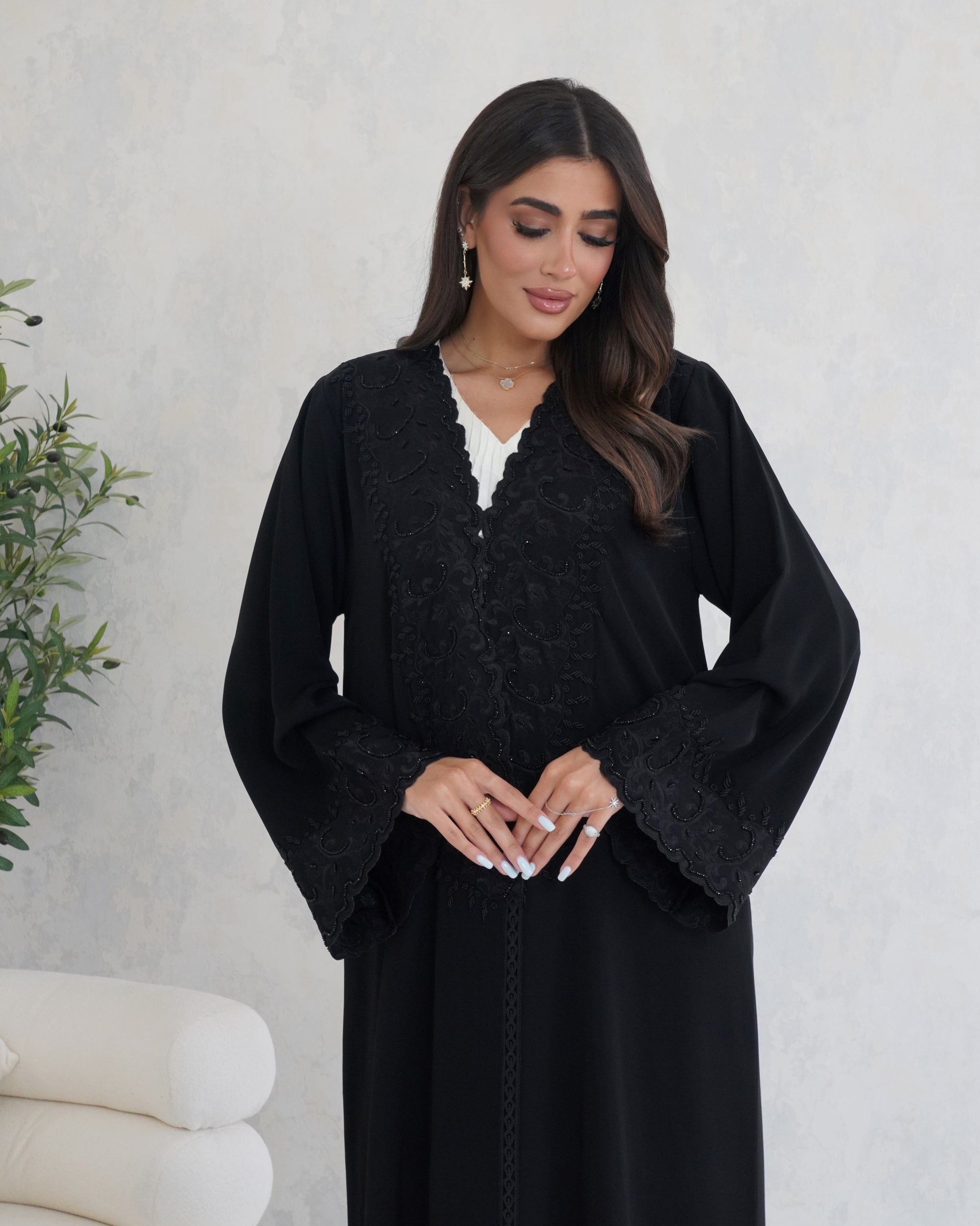 R124 Black Abaya Set