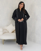 R126 Black classic Abaya Set