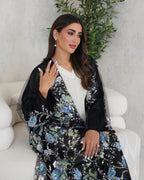 R127 Black wedding and Party  Abaya Set