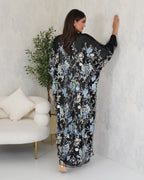 R127 Black wedding and Party  Abaya Set