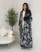 R127 Black wedding and Party  Abaya Set