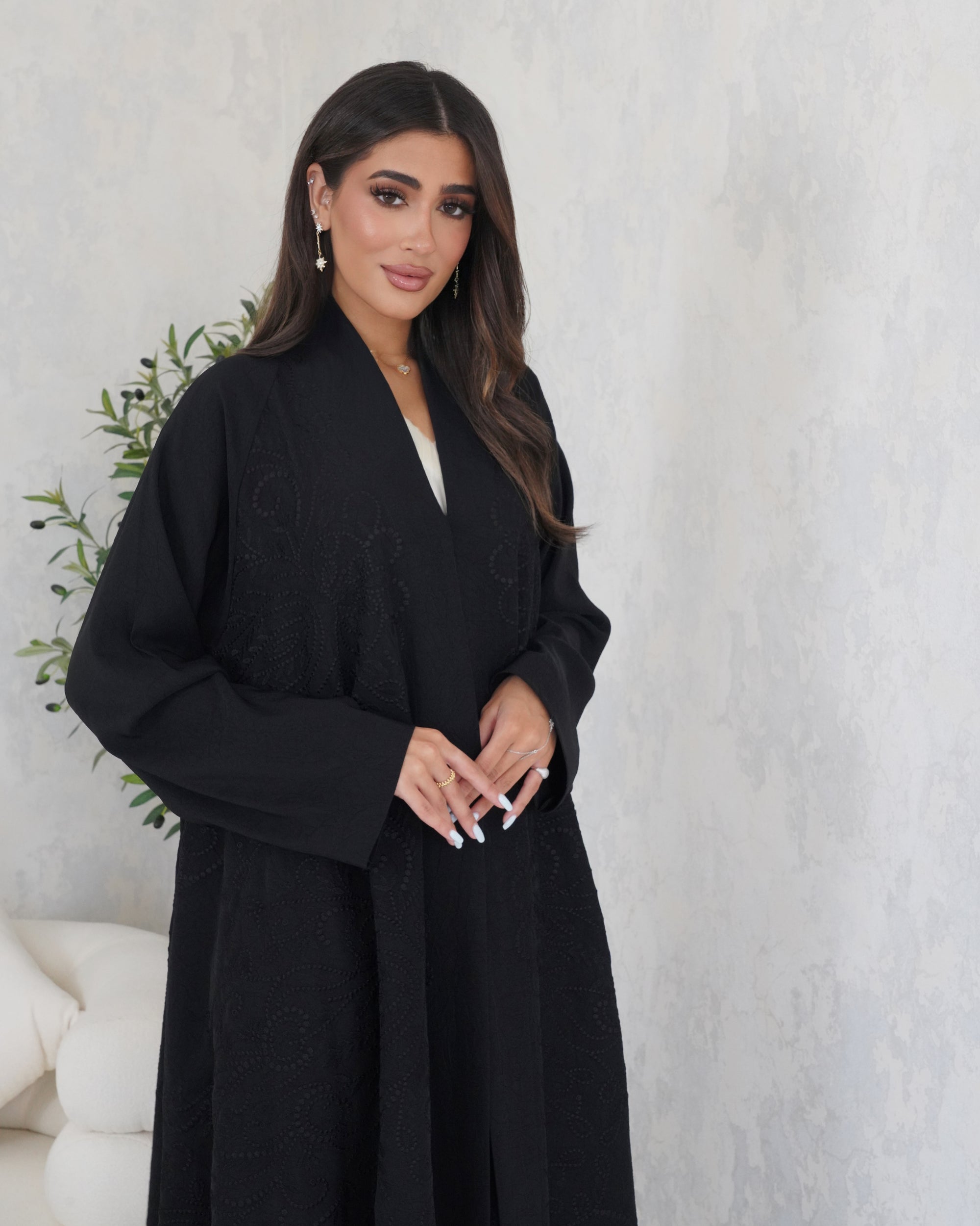 R128 Black  Abaya Set