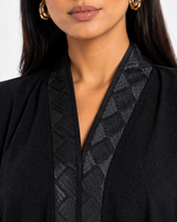 Buy Black Crystal Abaya R353 - Luxury Abaya shop- Rutba Fashion Abaya