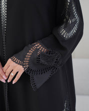 R233 Black Classic Abaya Set