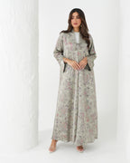 R167 Elegant printed summer wear  Abaya Set