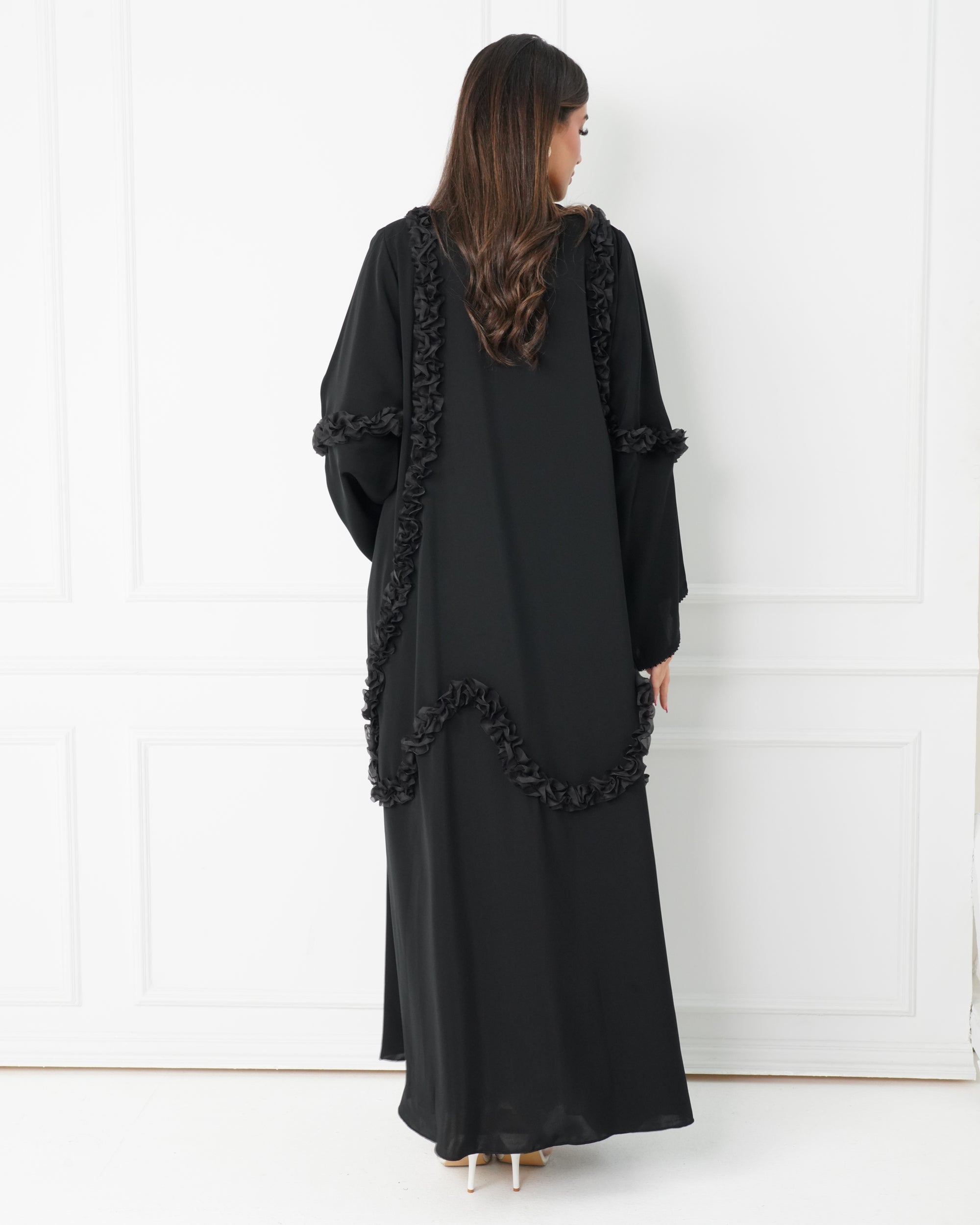 R179 Black Elegant  collection Abaya Set
