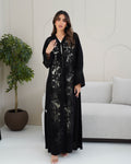 R234  Black Dantel Eid Collection Abaya