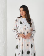R164 Flower  printed summer wear  Abaya Set