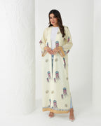 R162 the ocean printed summer wear  Abaya Set
