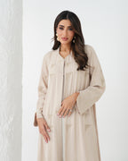 R172 Summer  Beige   Abaya Set