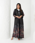 R165 Lavender Flower  printed summer wear  Abaya Set