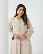 R172 Summer  Beige   Abaya Set