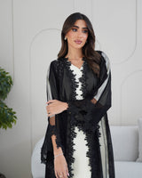R237 Luxurious Chiffon summer Collection BlackAbaya