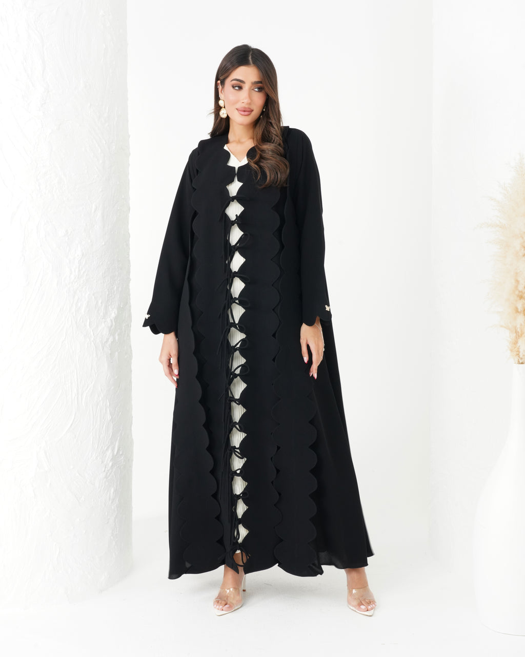 R174 Black Exclusive Designer  Abaya Set