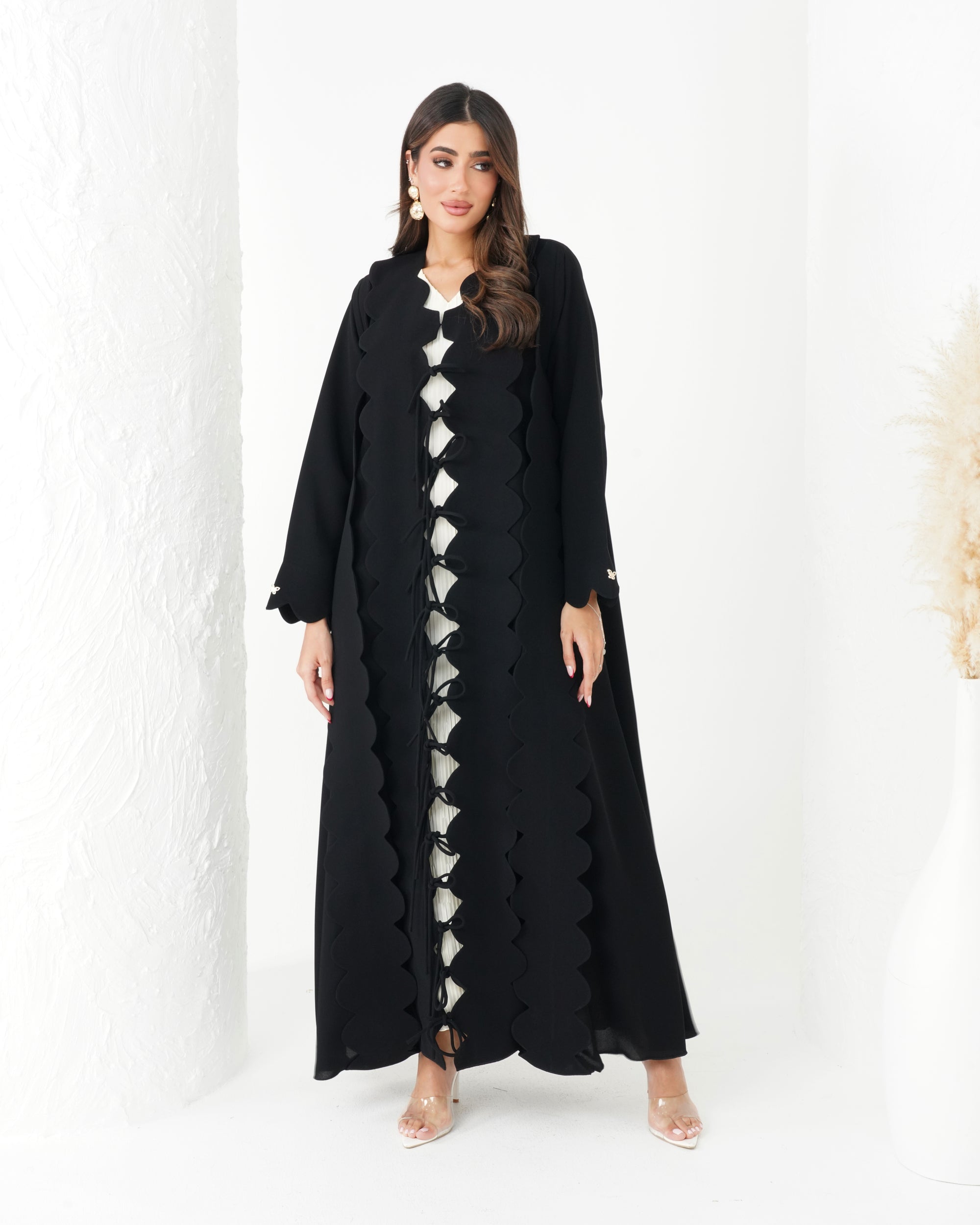 R174 Black Exclusive Designer  Abaya Set