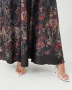 R165 Lavender Flower  printed summer wear  Abaya Set